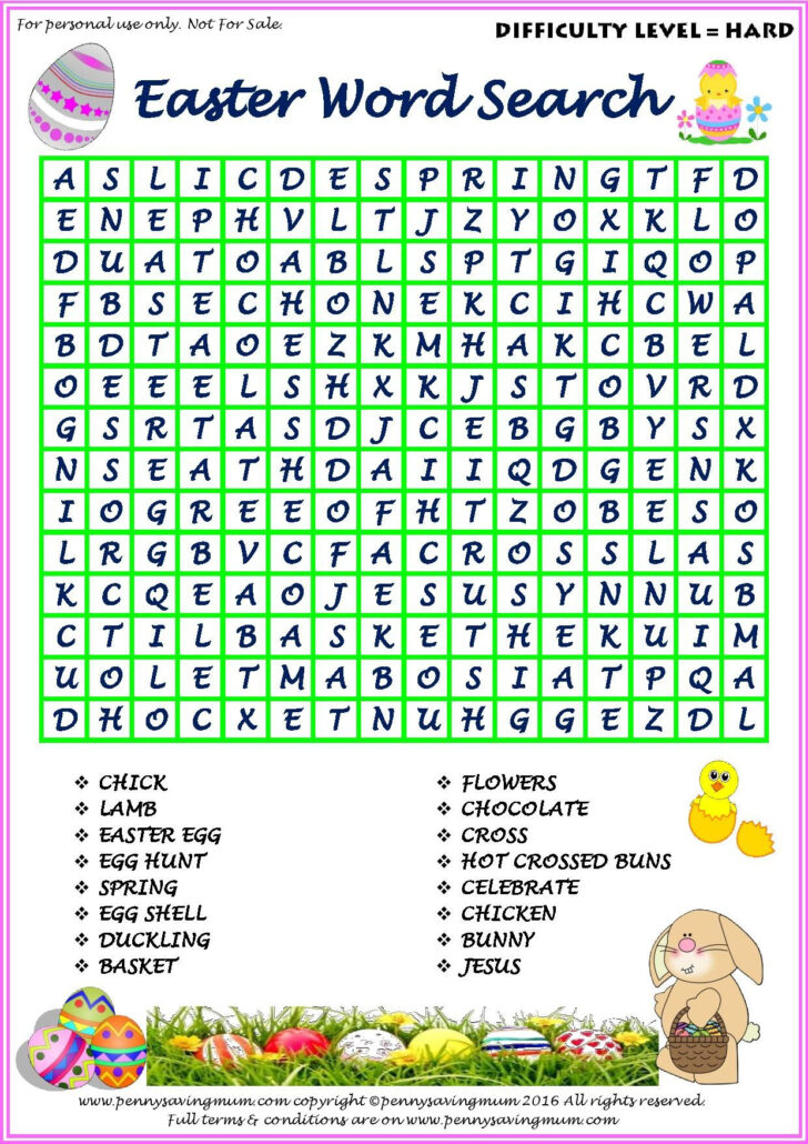 Large Print Easter Word Search Printable