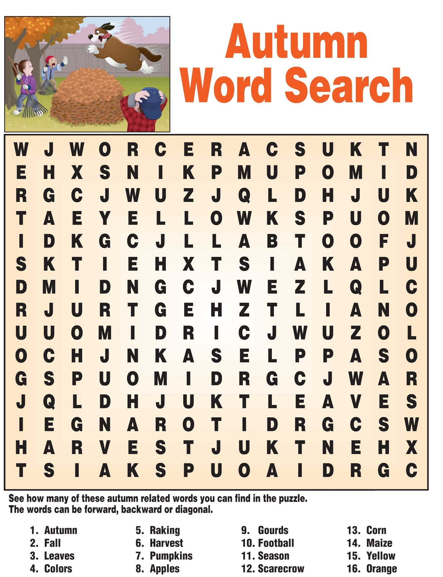 Fall Word Search Best Coloring Pages For Kids