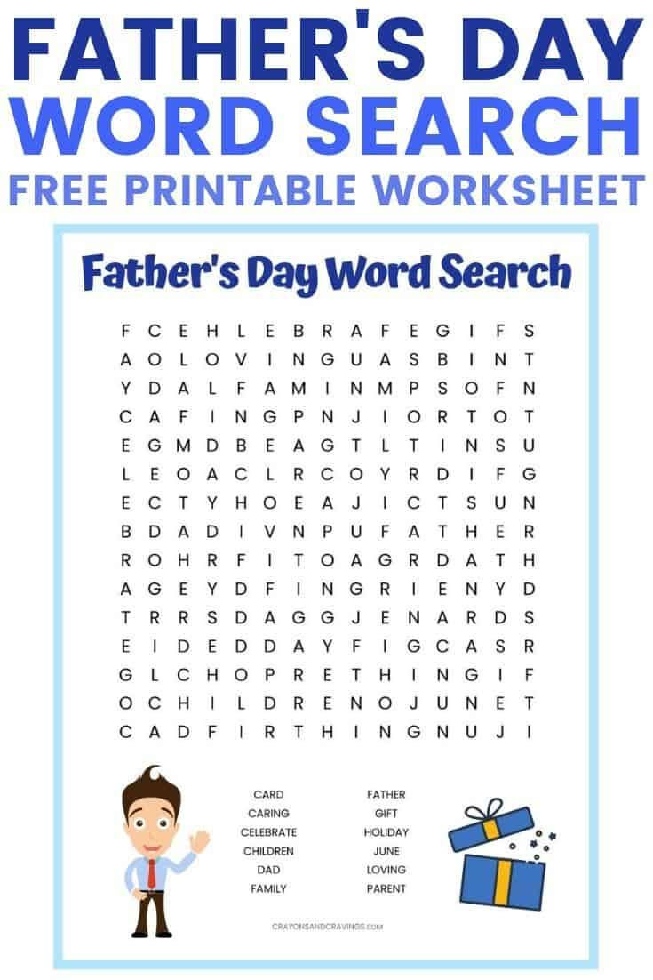 Father s Day Word Search FREE Printable Father s Day Words Father s 