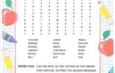 Florassippi Girl Back To School Word Search Free Printable