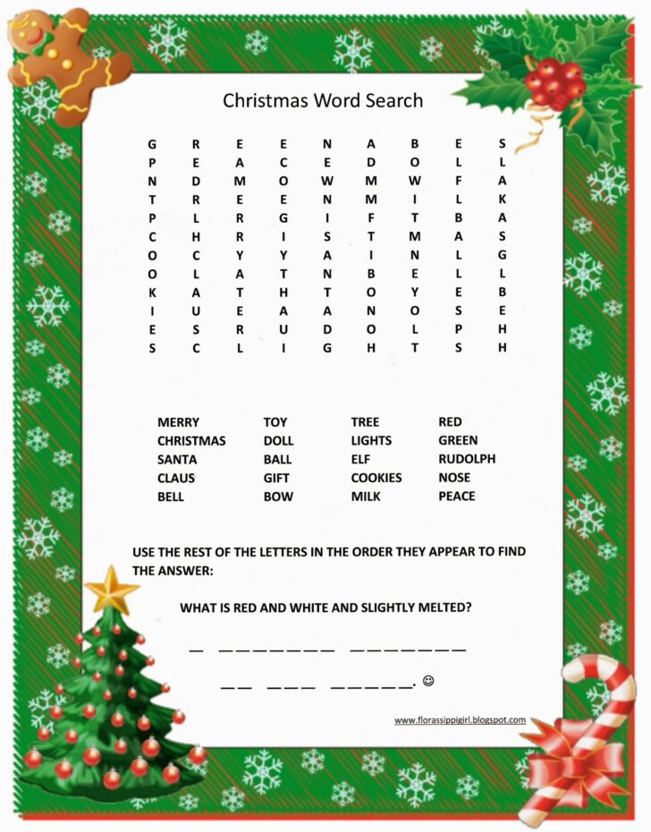 Word Search Printable Christmas