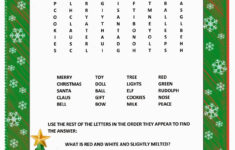 Florassippi Girl Christmas Word Search Free Printable