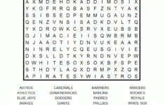 Free Baseball Word Search Activity Shelter