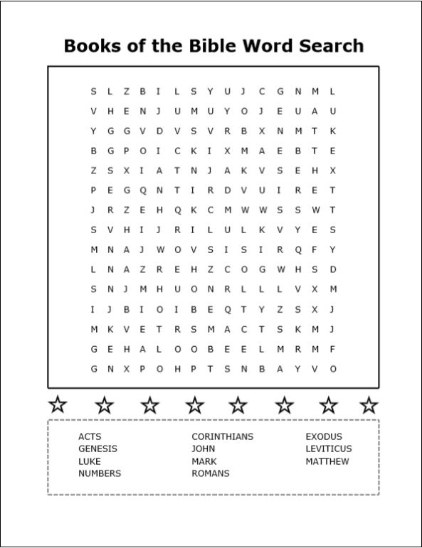 Free Bible Word Search Books Of The Bible Printable Free Bible 