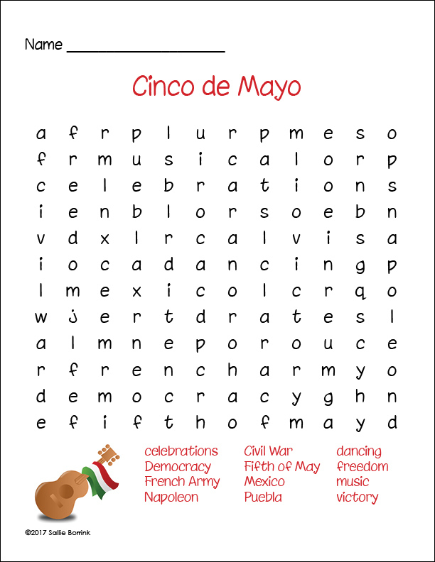 Free Cinco De Mayo Word Search A Quiet Simple Life With Sallie Borrink