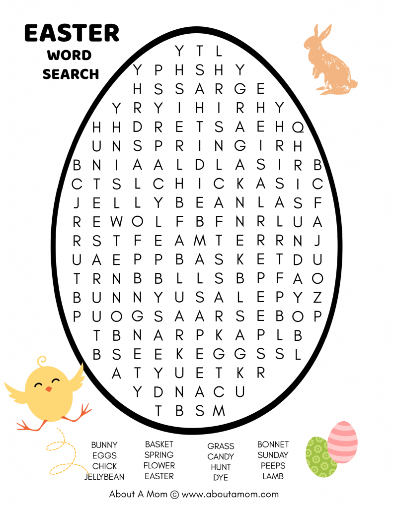 Free Easter Word Search Printable About A Mom