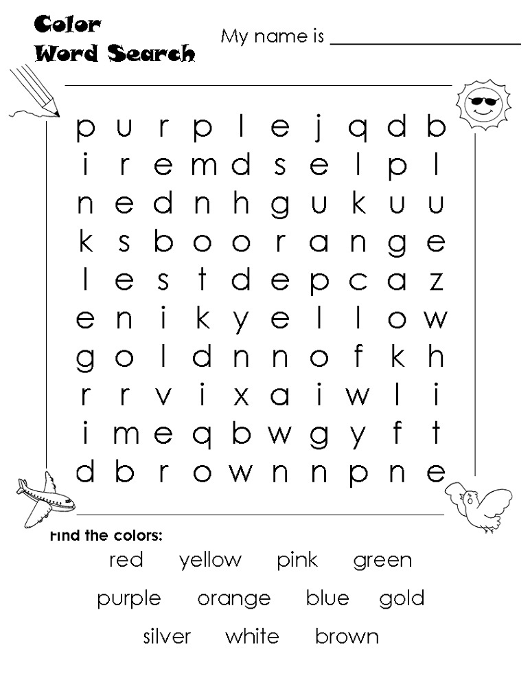 Free Easy Word Search For Kids Activity Shelter