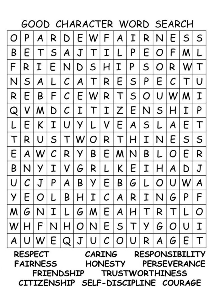 Elementary School Word Search Printable