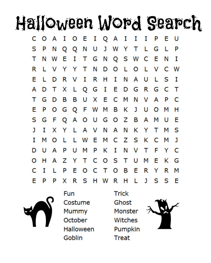 Printable Word Searches Halloween