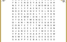 Free New Year s Word Search Printable Worksheet With 18 New Year s