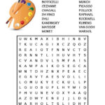 Free Printable Artist Word Search Artists For Kids Art Worksheets