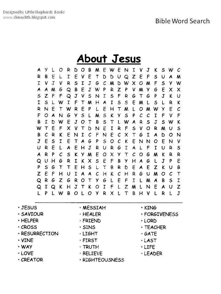 Free Printable Bible Word Search Bible Word Searches Kids Word 