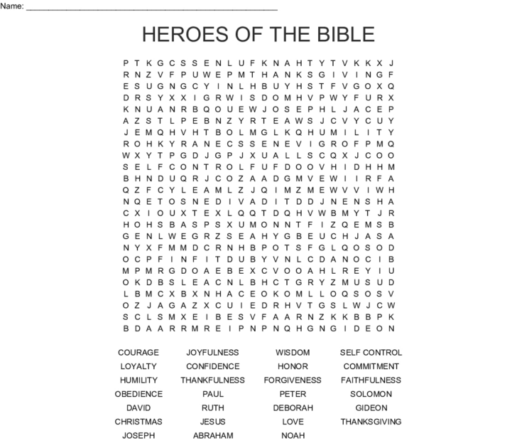 Bible Word Search Printable Adults