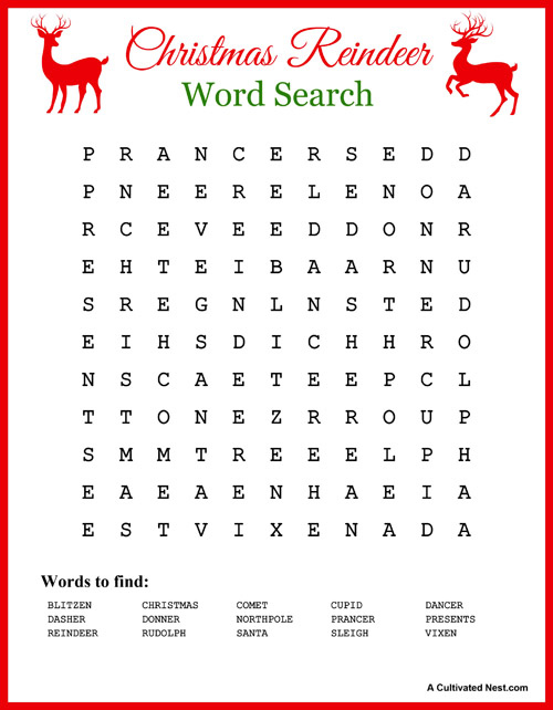 Free Printable Christmas Word Searches For Kids and Adults 