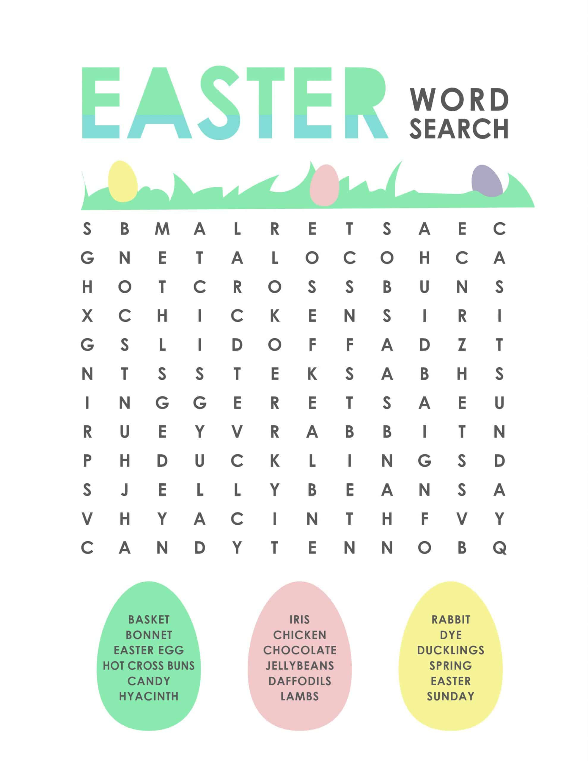 Free Printable Easter Word Search