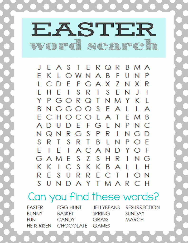 Free Printable Easter Word Searches For Adults Word Search Printable