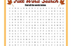 Free Printable Fall Word Search Puzzle With 15 Hidden Words To Wind