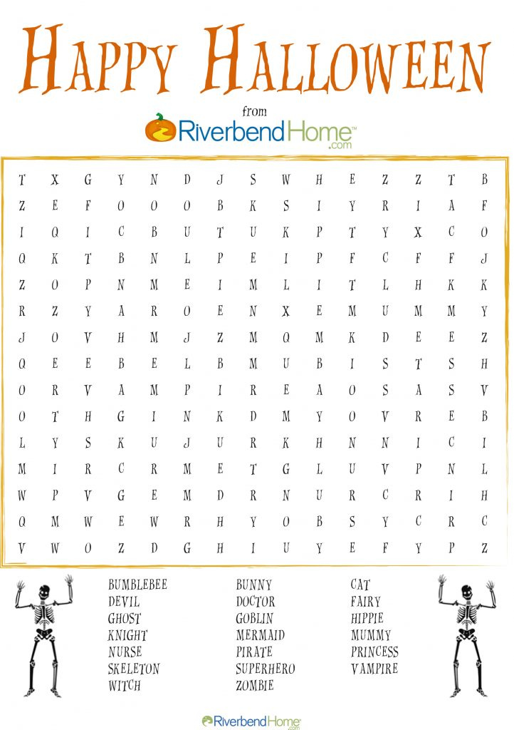 Free Printable Halloween Word Search Puzzle Riverbend Home Word 