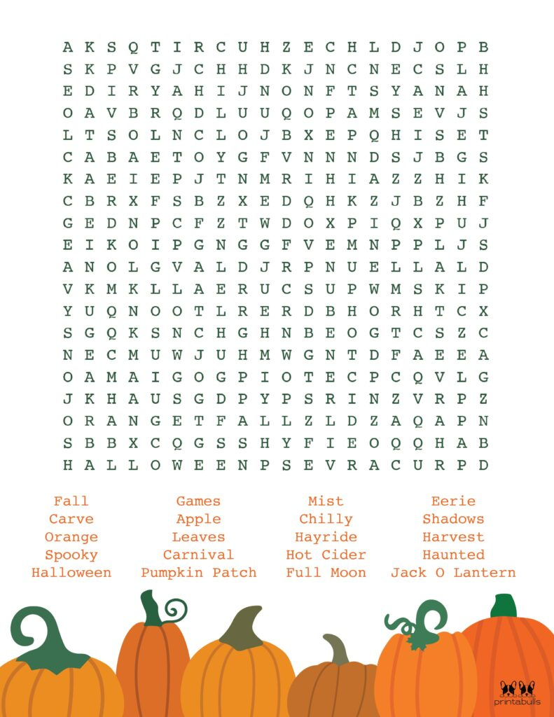 Free Printable Halloween Word Searches Printabulls