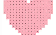Free Printable Heart Shaped Valentine s Day Word Search For Kids