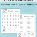 Free Printable June Word Search Printable Puzzle For Kids