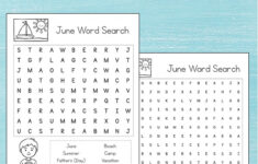 Free Printable June Word Search Printable Puzzle For Kids