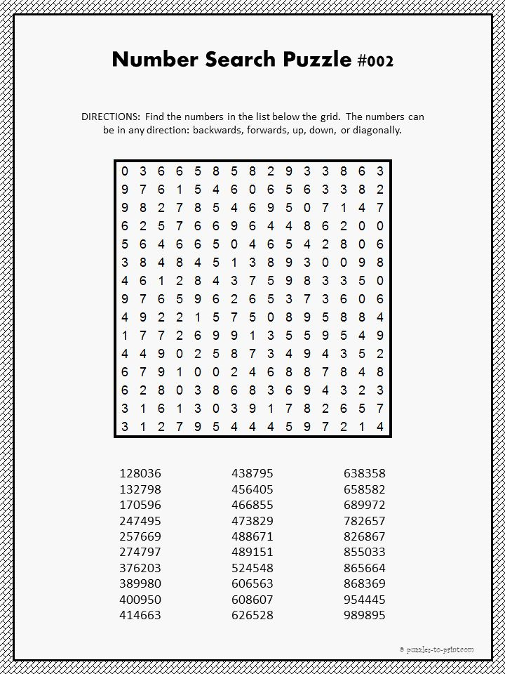 Free Printable Number Word Search Free Printable Numbers Printable 