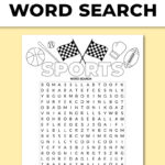 Free Printable Sports Word Search Puzzle Chevron Lemon