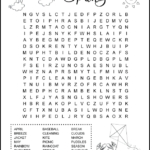 Free Printable Spring Break Word Search For Kids
