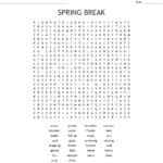 Free Printable Spring Break Word Searches Word Search Printable