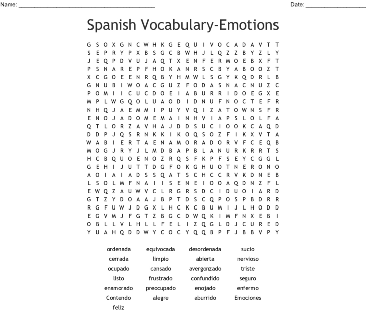 Free Spanish Word Search Printable Word Search Printable Printable