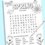 Free Spring Printable Word Search For Kids