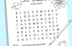 Free Spring Printable Word Search For Kids