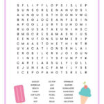 Free Summer Word Search Printable Worksheet With 23 Summer Themed