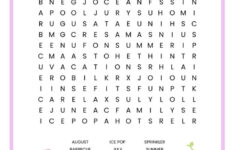 Free Summer Word Search Printable Worksheet With 23 Summer Themed