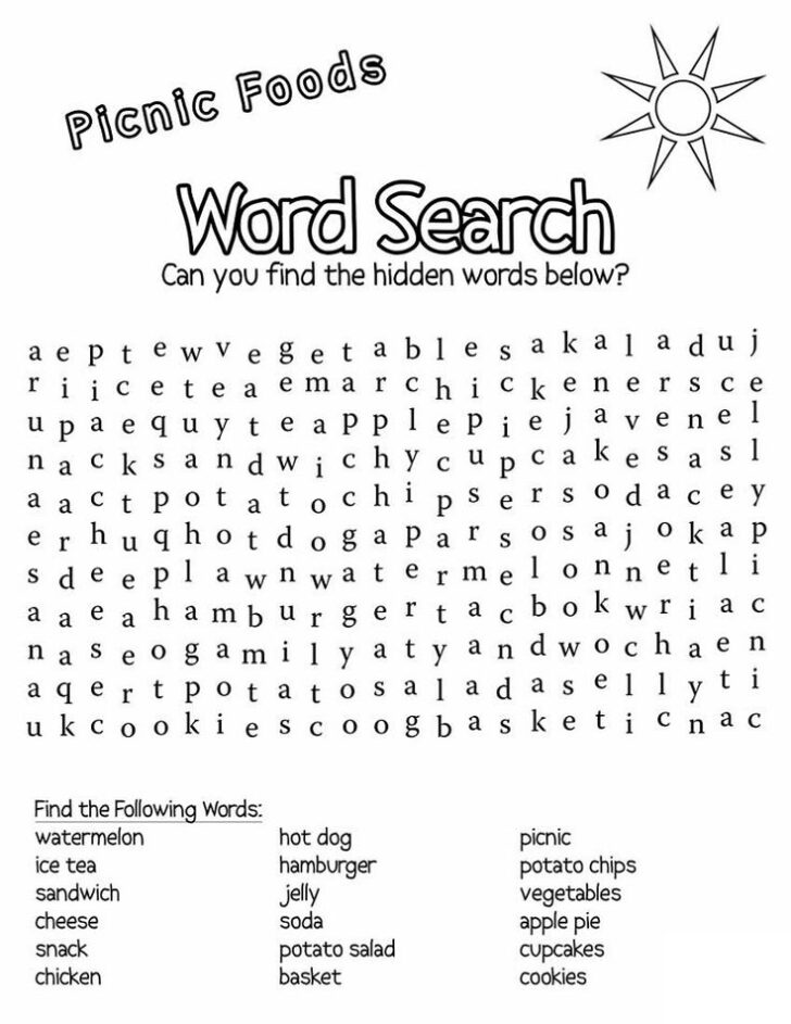 Printable Word Search For Kids 8-10