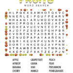 Fruits Word Search Puzzle For People With Dementia Easy Format