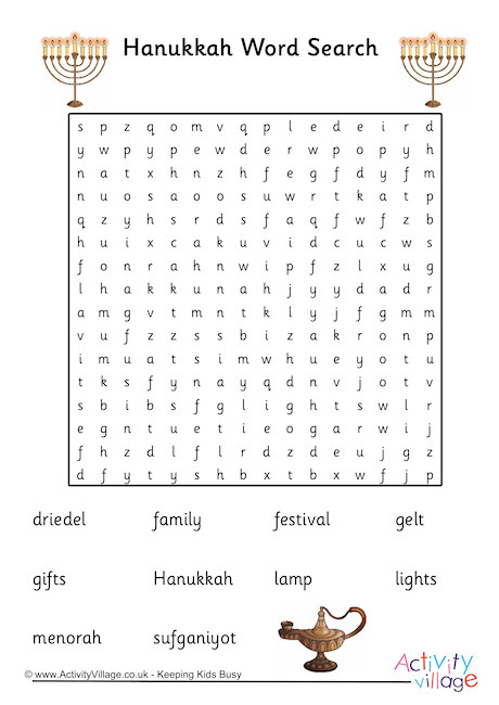 Hanukkah Word Search