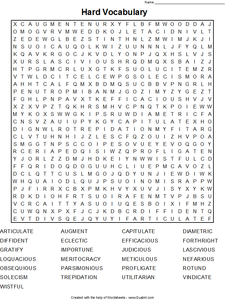 Difficult Word Searches For Adults Printable