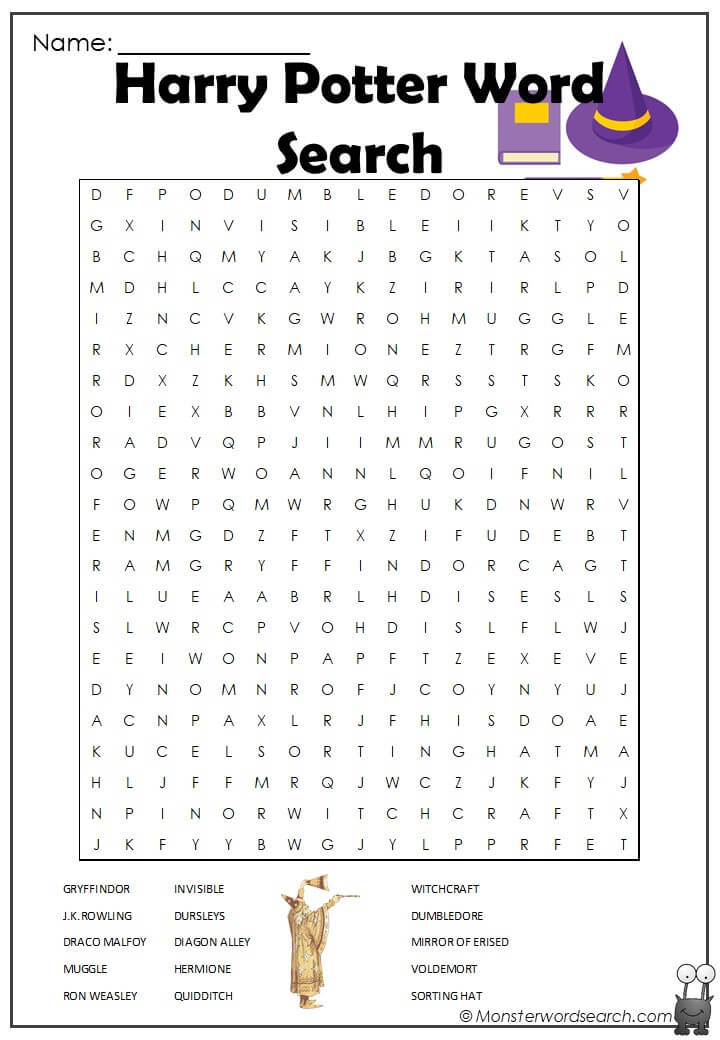 Harry Potter Word Search 1 jpg Monster Word Search