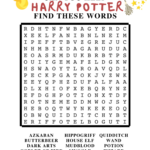 Harry Potter Word Search More Than Thursdays