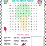 Ice Cream Word Search Puzzle Free Printable PDF Word Puzzles For