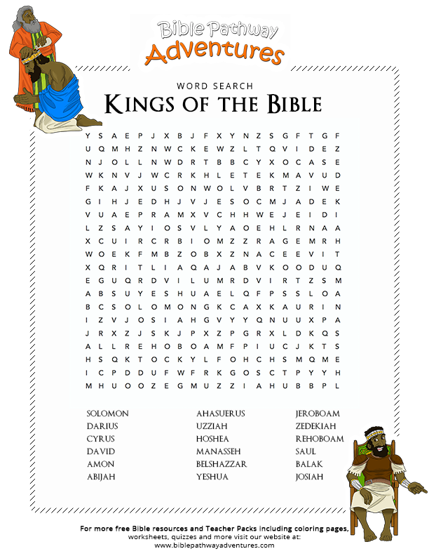 Kings Of The Bible Bible Word Searches Bible Words Bible Study For Kids