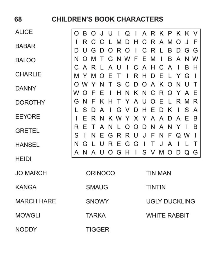 Word Search Large Printable