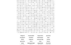 Las Comidas 7 Word Search Answers Printable Spanish Word Search Printable
