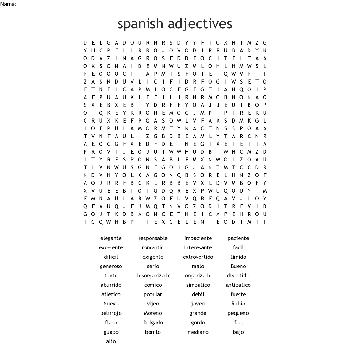 Free Spanish Word Search Printable Word Search Printable Printable Word Search