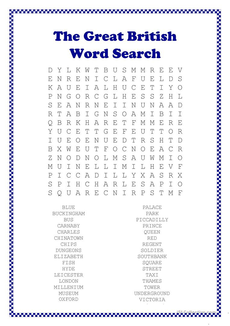 London Wordsearch Esl Worksheetjunisun Word Search Printable