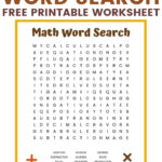 Math Word Search FREE Printable