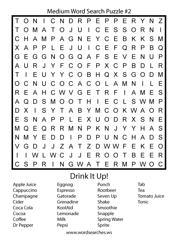 Medium Word Searches Medium Word Search Puzzle Two