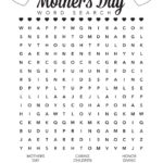 Mother S Day Coloring Pages Mothers Day Word Search